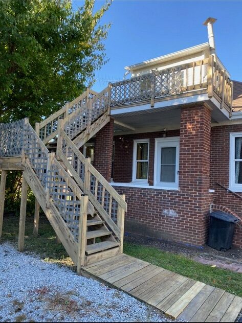 Treated Lumber Stairs